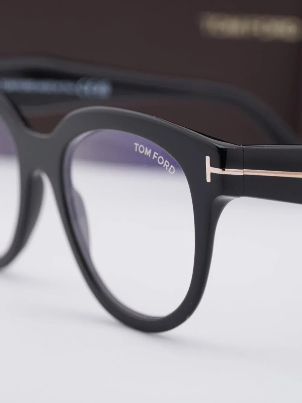 Tom Ford FT5987-B 001 Round Eyeglasses 52mm - Black / Blue Light Block
